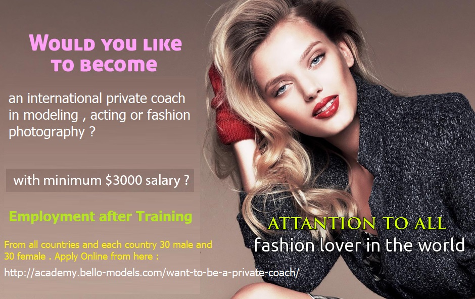 coach training project by international Bello Models Management Paris